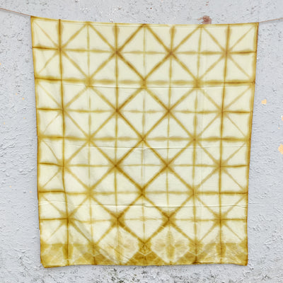 ( 2.5 Meter Fabric  ) Pure Cotton Hand Tie And  Dyed Cream And Mustard Fabric