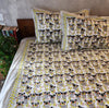 KOALA BEAR - Pure Cotton Hand Block Printed Double Bedsheet Thread Count 250