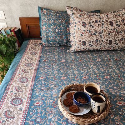 LAZY AFTERNOONS-Pure Cotton Jaipuri Cotton Double Bedsheet