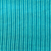Pure Cotton Dabu Cyan With White Leaves Creeper Stripes Hand Block Print Fabric