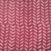 Pure Cotton Dabu Punch Pink With Off White Leaves Creeper Hand Block Print Fabric