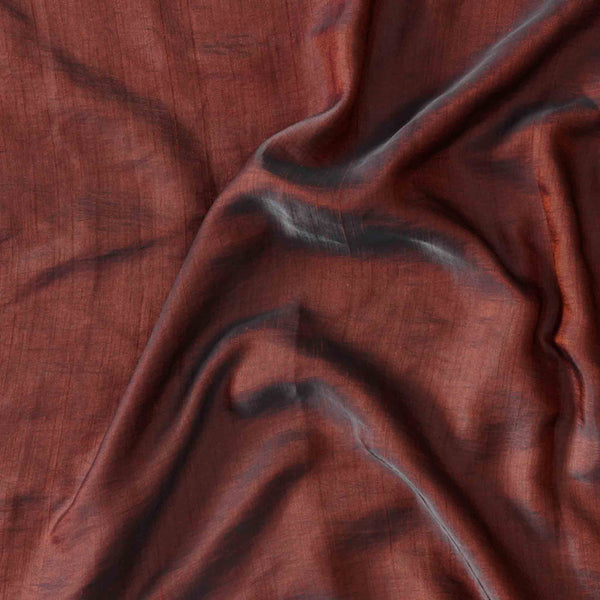Mango Silk Brown And Black Reversible Flowing Fabric