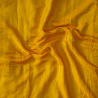 Mango Silk Mustard And  Orange Reversable  Flowing Fabric