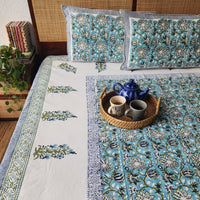 Meadow Morning-Cotton Hand Block Printed Jaipuri Bedsheet