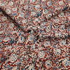 Modal Cotton Kalamkari Rust Red With Cream Flower Jaal Hand Block Print Fabric
