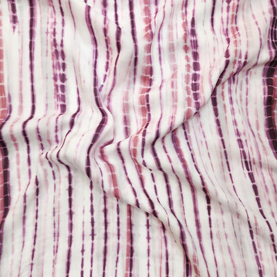 Modal Cotton White With Dark Purple Tie And Dye Fabric