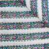 Mul Pure Cotton Jaipuri White With Blue Pink Flower Creeper Border Hand Block Print Fabric