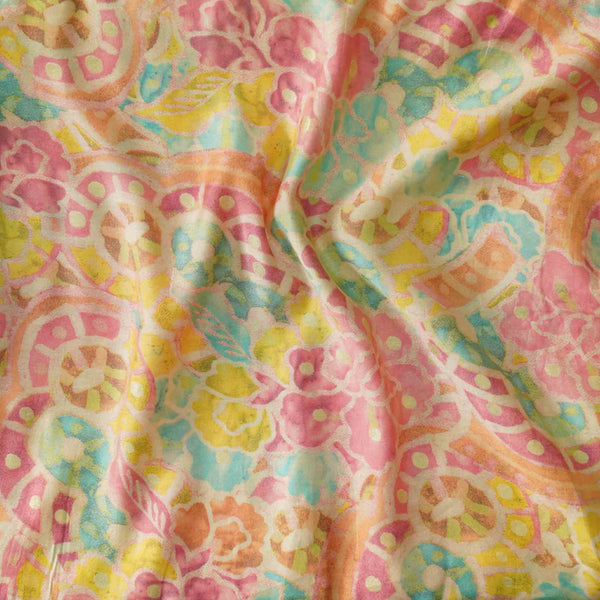 Muslin Floral Colours Intricate Design Fabric