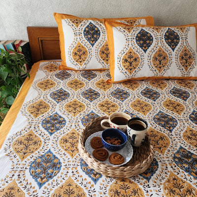 PHOOL - Pure Cotton Jaipuri Cotton Double Bedsheet