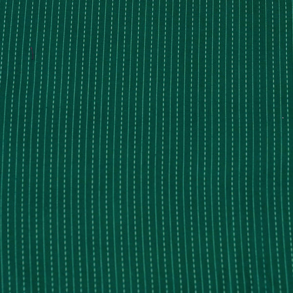 PRE-CUT 1.30 METER Pure Cotton Green With White Thread Kaatha Stripes Fabric