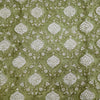 PRE-CUT 1.5 METER Pure Cotton Jaipuri Pastel Green With All Over Pattern Hand Block Print Fabric