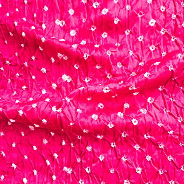 Modal Silk Pink With White Bandhani Fabric