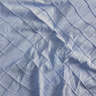 ( Width 57 Inches ) Pintucks Cotton Blue Checks Hand Woven Fabric