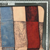 Pure Cotton Ajrak Black And Blue With Rust Red  Cream Big Bricks Hand Block Print Fabric