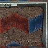 Pure Cotton Ajrak Black With Blue And Rust Red Big Arrow  Hand Block Print Fabric