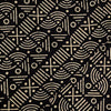 Pure Cotton Ajrak Black With Cream And Intricate Design  Hand Block Print Fabric