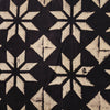 Pure Cotton Ajrak Black  With Cream Stars Hand Block Print Fabric