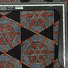Pure Cotton Ajrak Black With Red And Blue Inricate Design Big Star Hand Block Print Fabric