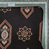 Pure Cotton Ajrak Black With Rust Red And Blue Intricate Design Hand Block Print Fabric