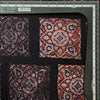Pure Cotton Ajrak Black With Rust Red Square Intricate Design Hand Block Print Fabric