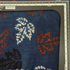 Pure Cotton Ajrak Blue Maple  Leaves Motif Hand Block Print Fabric