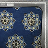Pure Cotton Ajrak Blue With Cream And Black And Blue Big Flower Intricate Design Hand Block Print Fabric