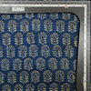Pure Cotton Ajrak   Blue With Green Grass Flower Motif Hand Block Print Fabric