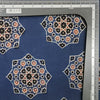 Pure Cotton Ajrak Blue With Light Red With Black Big Flower Intricate Design Hand Block Print Fabric