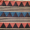 Pure Cotton Ajrak Contemporary Triangle And Stripes Black With Rust Red And Black Hand Block Print Fabric