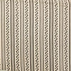 Pure Cotton Ajrak Cream Stripes And Zig-Zag Hand Block Print Fabric