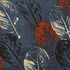 Pure Cotton Ajrak Dark Blue Big Colourfull Leaves Motif Hand Block Print Fabric