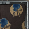 Pure Cotton Ajrak Dark Brown With Sandy Brown With Blue Rose Big Motif Hand Block Print Fabric