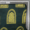 Pure Cotton Ajrak Green With Light Green Accient Door Hand Block Print Fabric