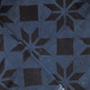 Pure Cotton Ajrak Navy Blue With Black Stars Hand Block Print Fabric