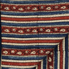 Pure Cotton Ajrak Rust Blue And Rust Red With Cream Stripes Border  Hand Block Print Fabric