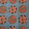 Pure Cotton Ajrak Rust Blue With Rust Red Big Circles Intricate Design Hand Block Print Fabric