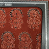 Pure Cotton Ajrak Rust Red With Cream And Black With Big Flower  Motif  Hand Block Print Fabric