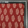 Pure Cotton Ajrak Rust Red With Cream And Intricate Flower Design  Hand Block Print Fabric