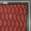 Pure Cotton Ajrak Rust Red With Cream And Small Kairi Motif Hand Block Print Fabric