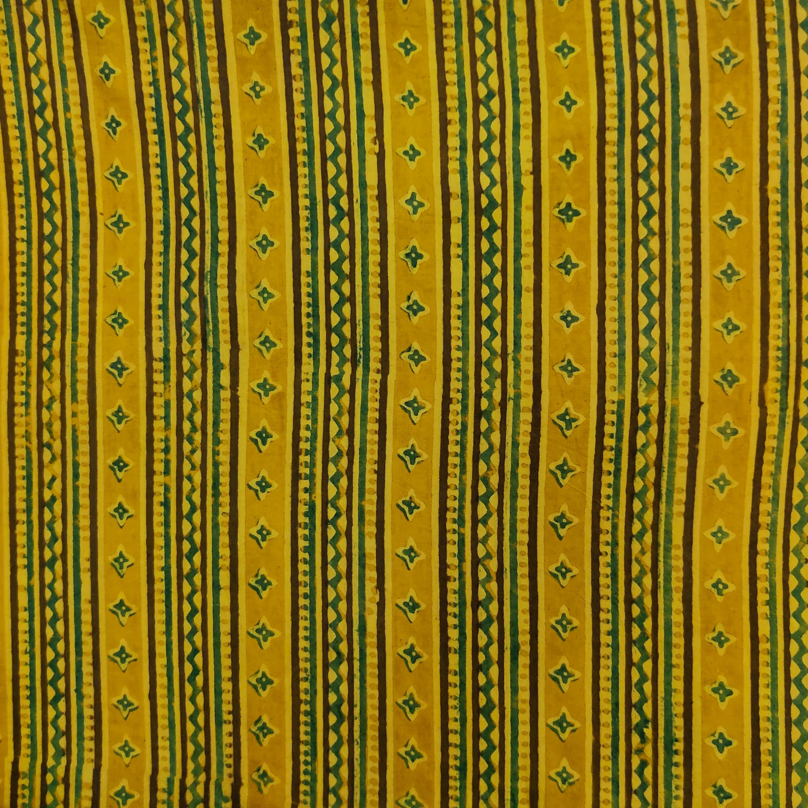 Pure Cotton Ajrak Turmeric With Green Two Different Border Hand Block ...