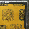 Pure Cotton Ajrak Yellow With Green Square Intricate Design Hand Block Print Fabric