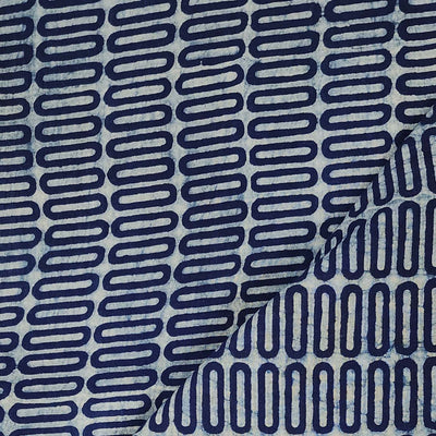 Pure Cotton Akola Indigo Small Tube Hand Block Print Fabric