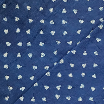 Pure Cotton Akola Indigo Tiny Flower Hand Block Print Fabric