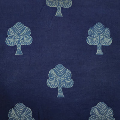 Pure Cotton Akola Indigo Tree Hand Block Print Fabric