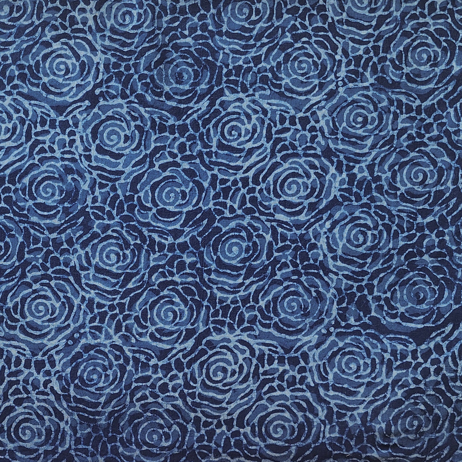 Pure Cotton Akola Indigo With Rose Jungle Flower Design Hand Block Pri ...
