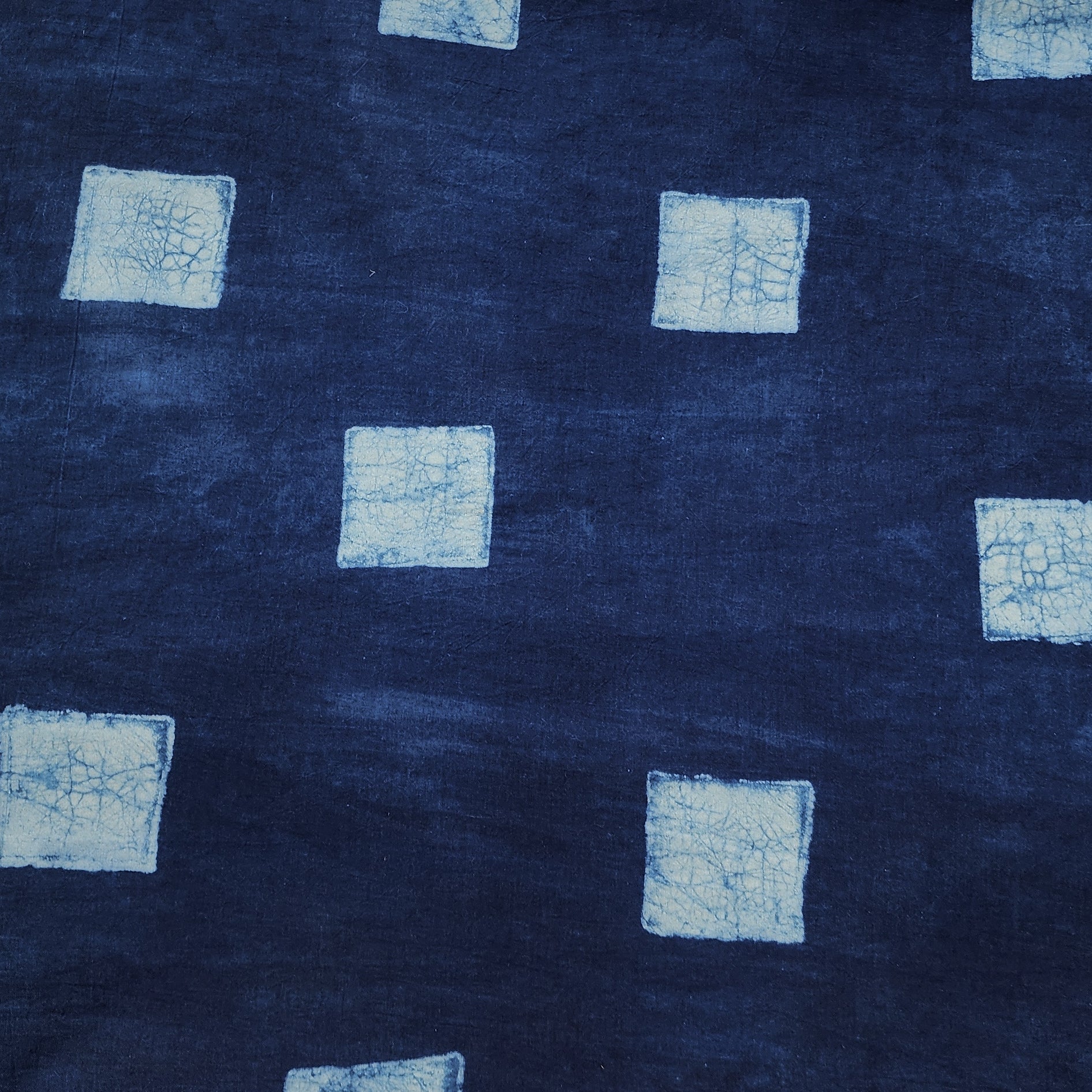 (Pre-Cut 1.90meter) Pure Cotton Akola Indigo With White Squares Hand B ...