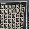 Pure Cotton  Bagru Black And Cream Flower Creeper Hand Block Print Fabric