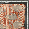 Pure Cotton Bagru Rust Red With Black And Cream Tiger  Design Hand Block Print Fabric