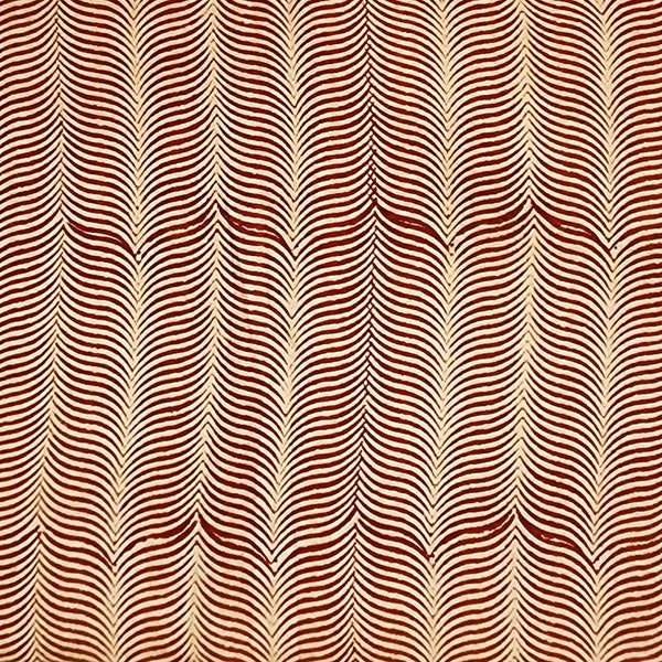 ( PRE-CUT 2 METER ) Pure Cotton Bagru Rust Red With Cream Arrow Intricate Design Hand Block Print Fabric