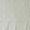 ( Pre-Cut 1.95 Meter ) Width 44 Inches Pure Cotton Cream With Diagonal Embroidered Checks Fabric